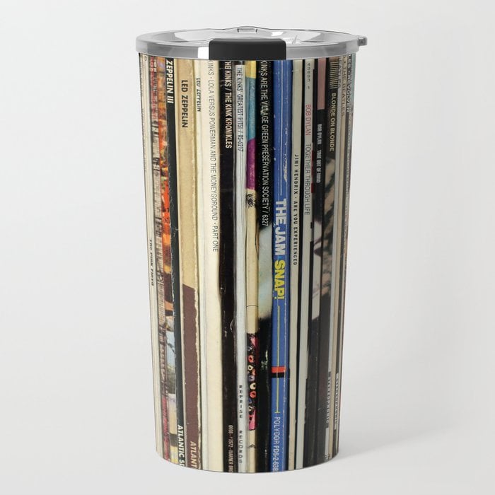 Classic Rock Vinyl Records Travel Mug