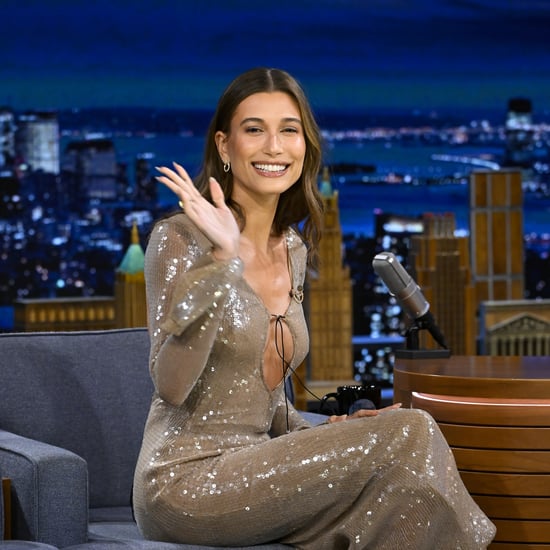 Hailey Bieber Wears Sequin 16Arlington Dress on Jimmy Fallon