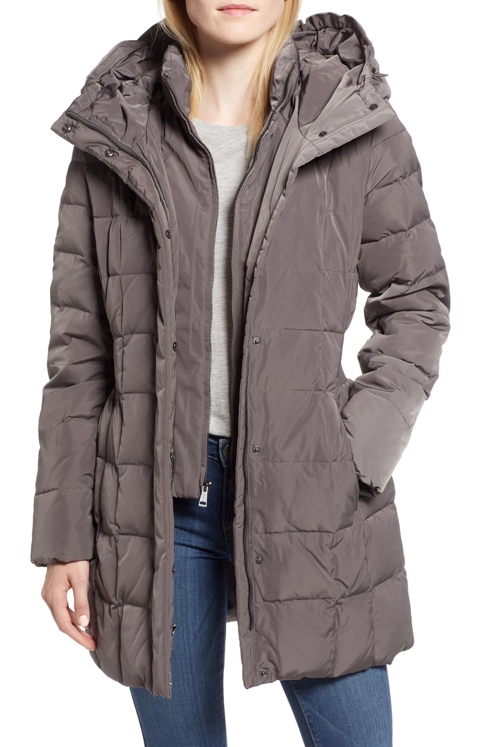 cole haan hooded down coat