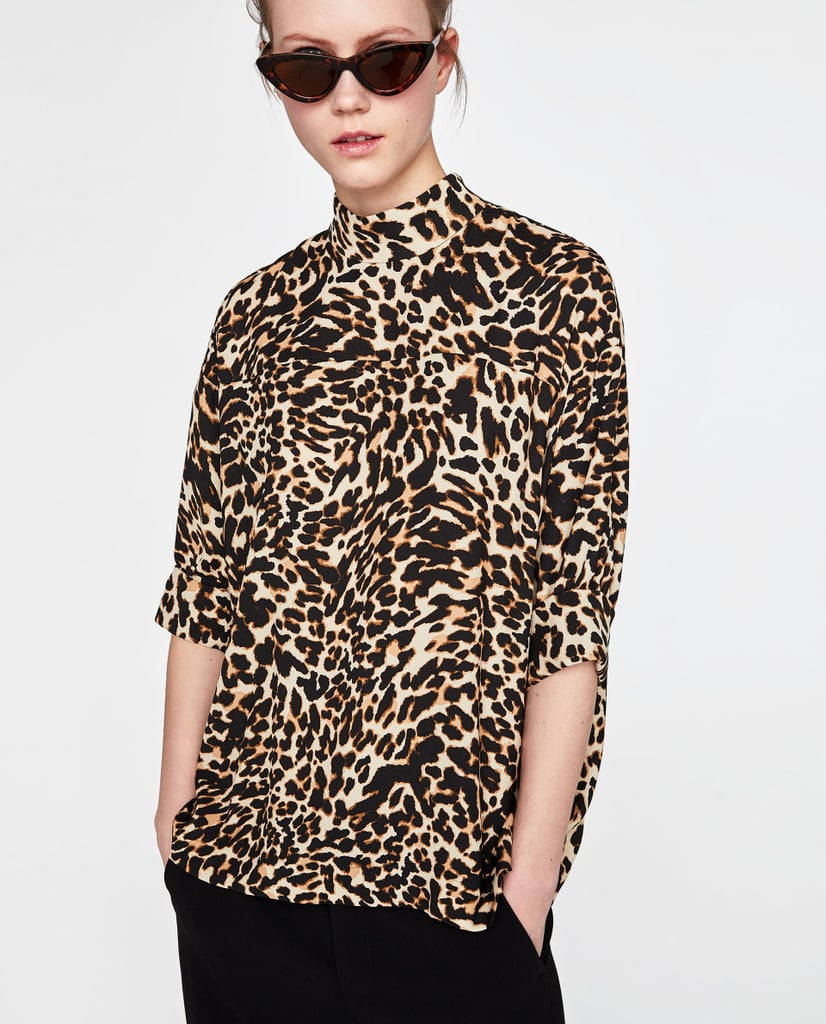 Zara Printed High Neck Top