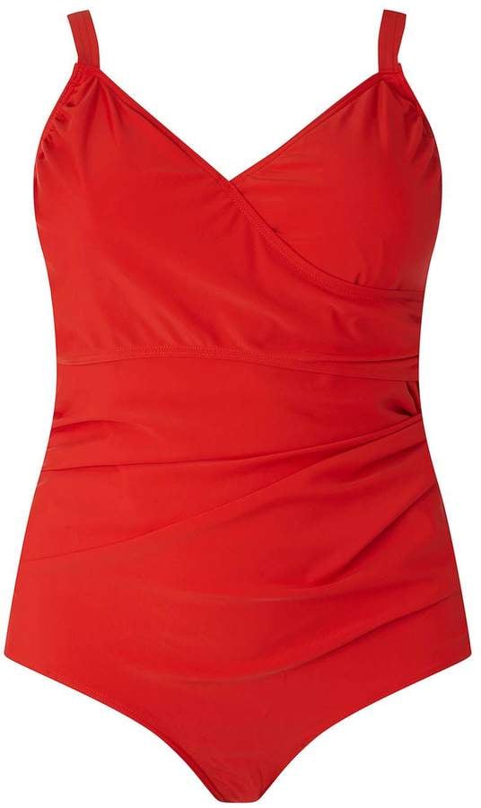 Dorothy Perkins Junarose Curve Red Wrap Swimsuit Alicia Keys Wearing