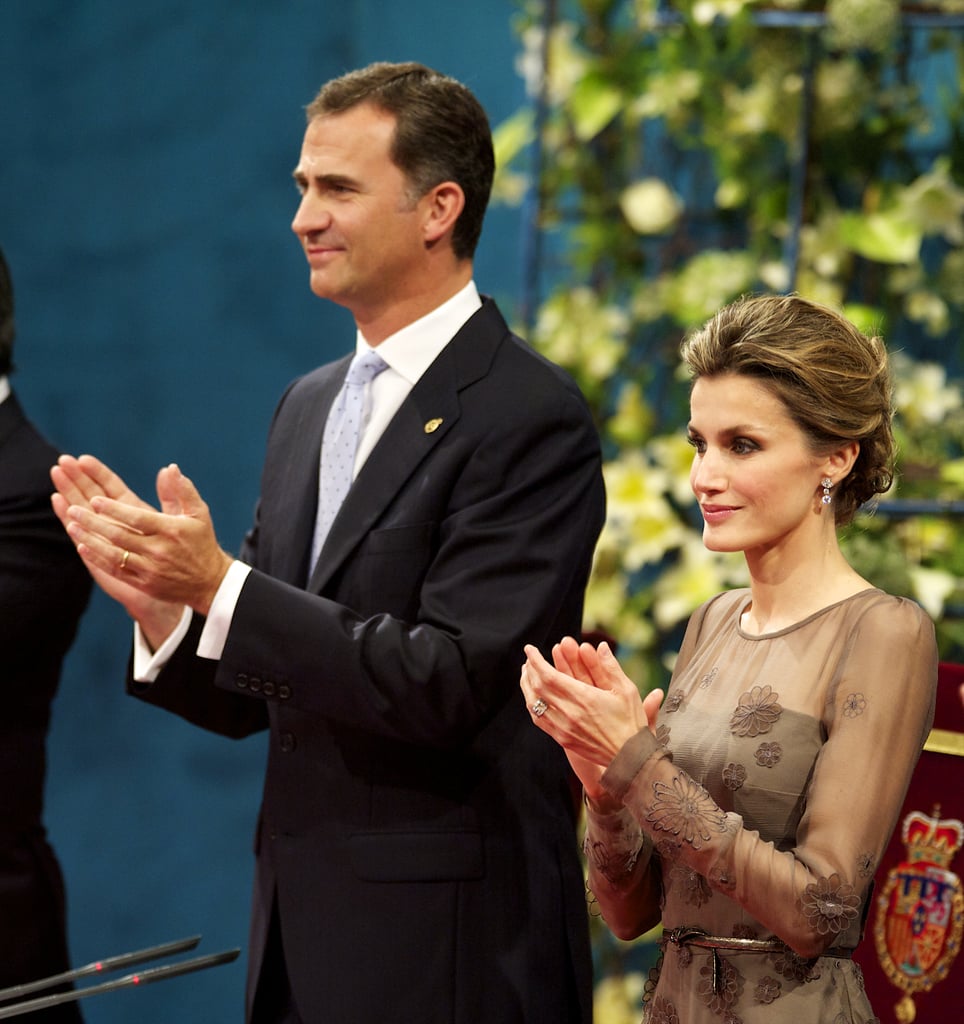 The royal couple looked elegant for the Prince of Asturias Awards ceremony in October 2011.