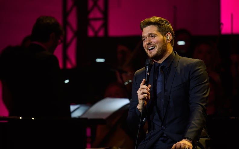 MUNICH, GERMANY - DECEMBER 04: Singer Michael Buble performs live on stage during the Telekom Street Gigs at Wappenhalle on December 4, 2018 in Munich, Germany. (Photo by Joerg Koch/Getty Images)