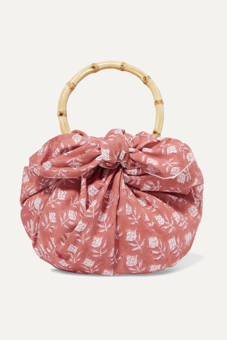 Emily Levine Dumpling Knotted Floral-Print Cotton-Voile Tote