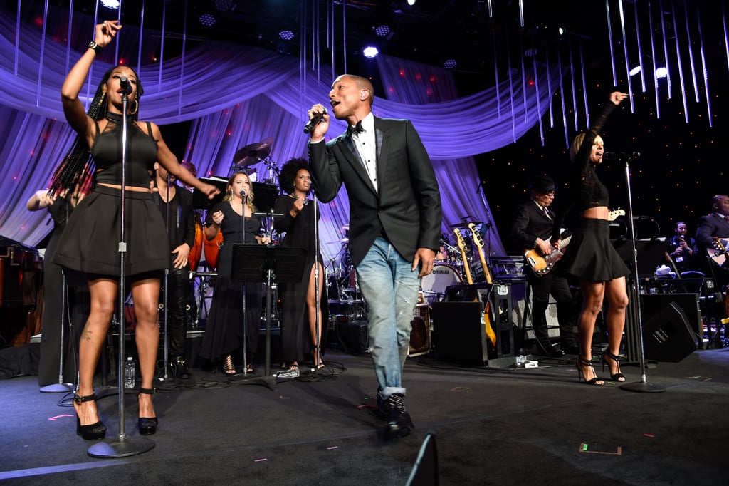 Pharrell put on a show at Clive Davis's gala.