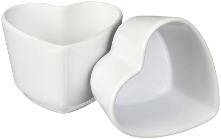 Staub Ceramics Heart Shaped Ramekin Set — White — 3" — 3oz