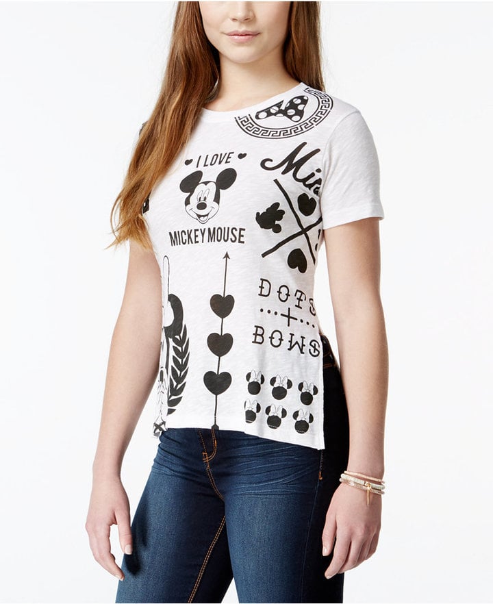 Mickey and Minnie Mouse Graphic High-Low T-Shirt
