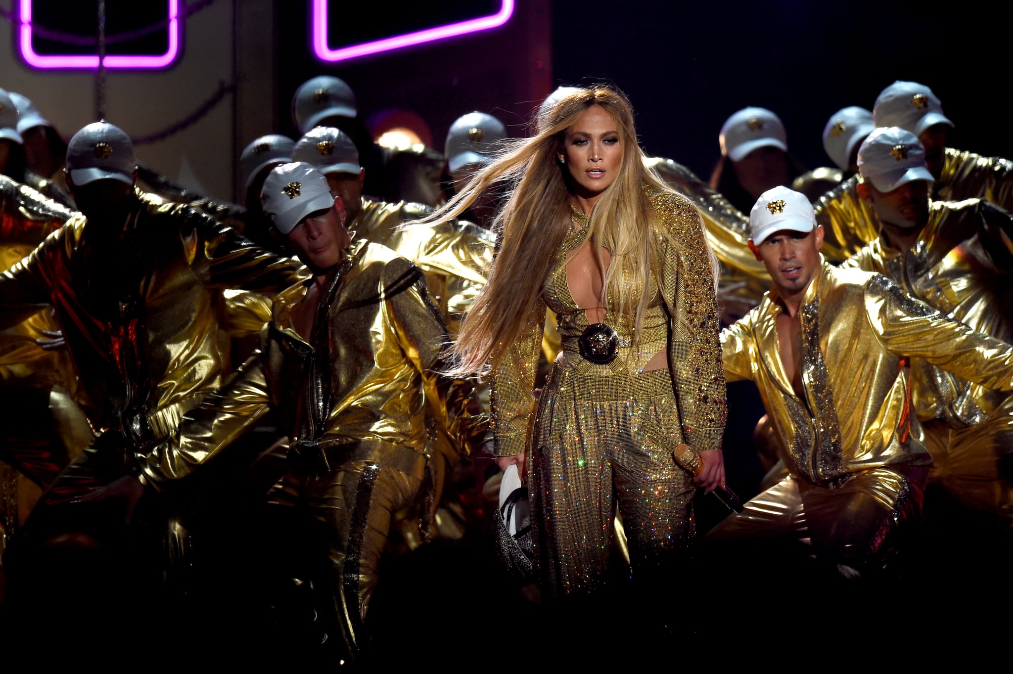 NEW YORK, NY - AUGUST 20:  - AUGUST 20:  Jennifer Lopez performs onstage during the 2018 MTV Video Music Awards at Radio City Music Hall on August 20, 2018 in New York City.  (Photo by Theo Wargo/Getty Images)