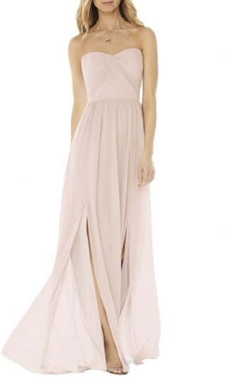 Women's Social Bridesmaids Strapless Georgette Gown