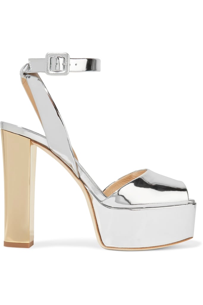 Giuseppe Zanotti Mirrored-leather Platform Sandals - Silver