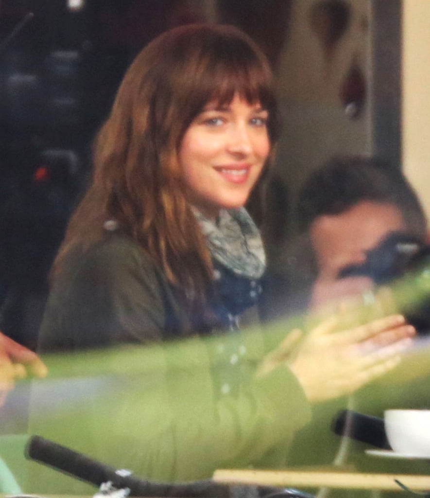 Johnson flashed her smile during the infamous coffee-shop scene.