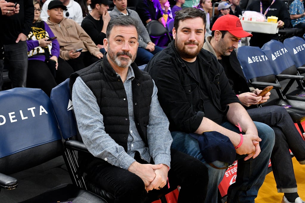 Jimmy Kimmel and Son Kevin Kimmel at Lakers Game