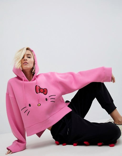 Hello kitty crop hoodie clearance