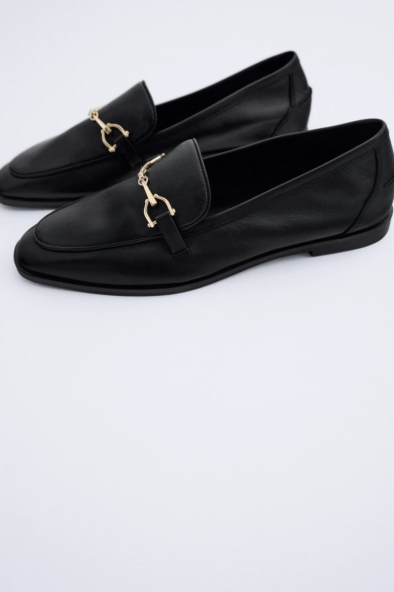 Zara Buckled Leather Loafers