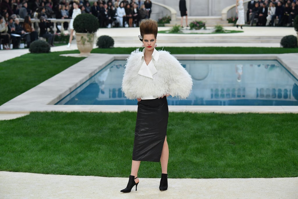 Glamorous White Feathers Were Paired With Edgy Black Leather