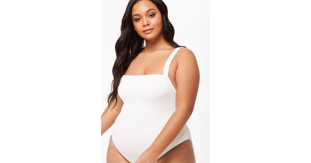 Forever 21+ + Plus Size Strapless Cutout One-Piece Swimsuit