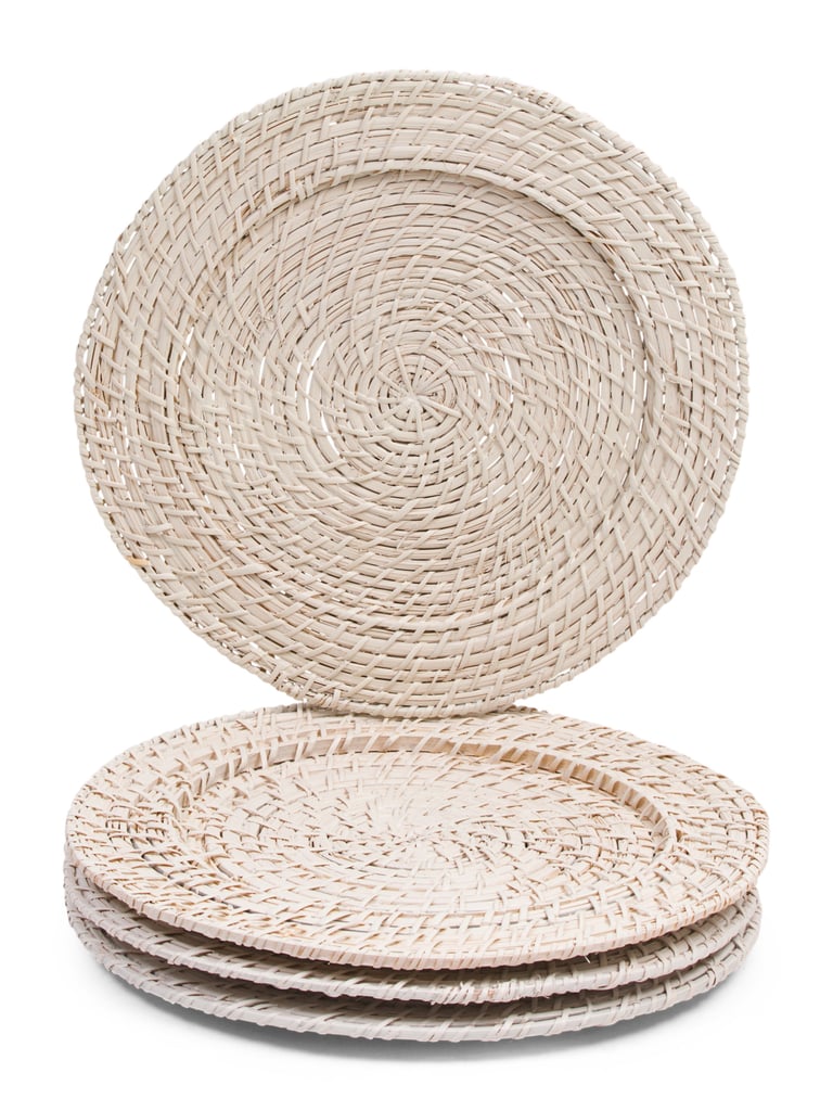 Set of Four Indoor and Outdoor Rattan Chargers