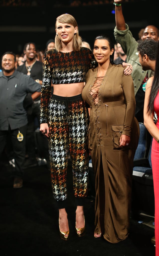 Taylor Swift and Kim Kardashian React to Kanye at VMAs 2015