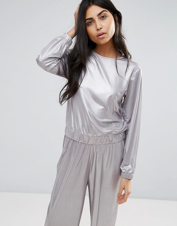 Asos Sweatshirt in Liquid Metallic Co-Ord