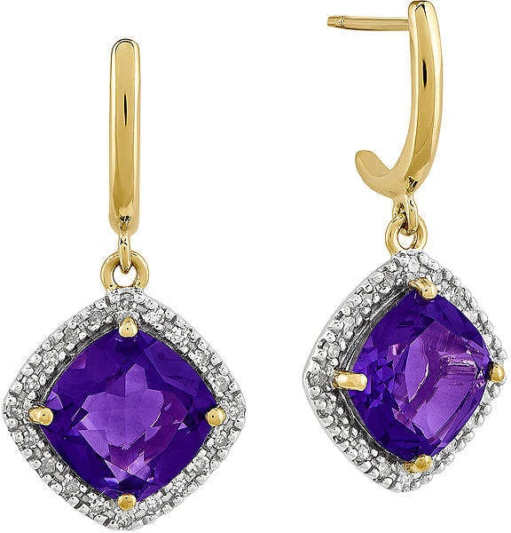 JCPenney Diamond and Amethyst Halo Earrings