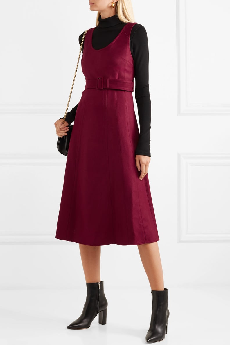 Paul & Joe Belted Wool-blend Twill Midi Dress