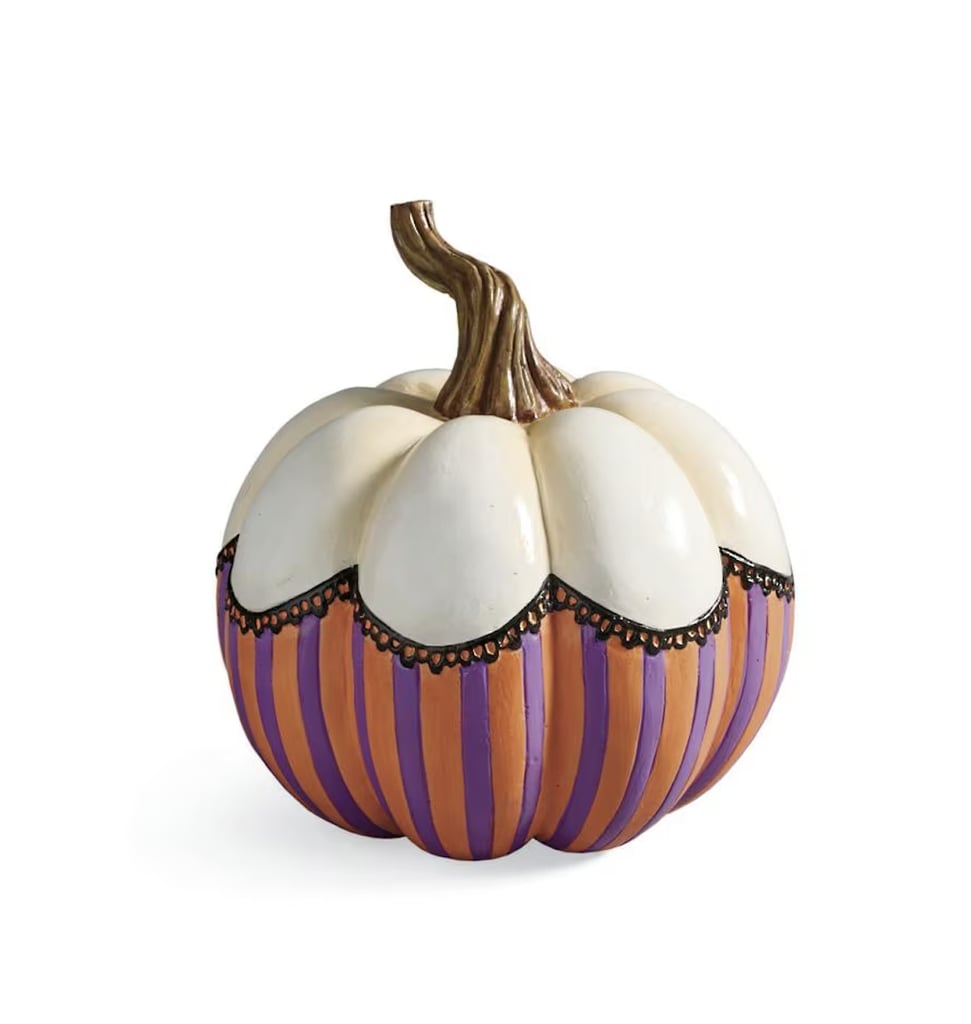 Grandin Road Charmed Pumpkin ($28, originally $89)
If you lean more glam in your decor taste, we suggest a stylish and textured pumpkin. Painted by hand, the dressed-up decor works perfectly for a gothic or playful fall vibe. Place these on your mantel, side tables, or right by the fireplace.