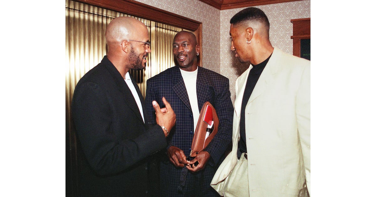 Michael Jordan and Scottie Pippen With Ron Harper Before an NBA