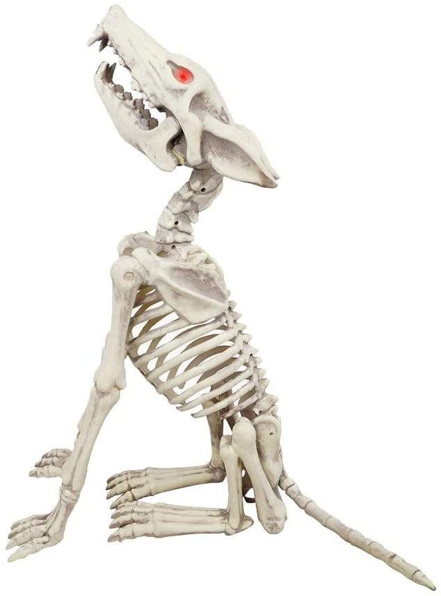 Animated Howling Skeleton Wolf