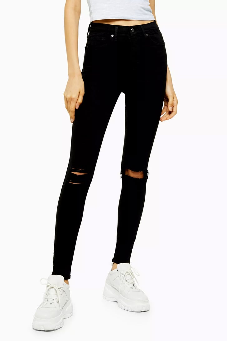 topshop jamie jeans black ripped
