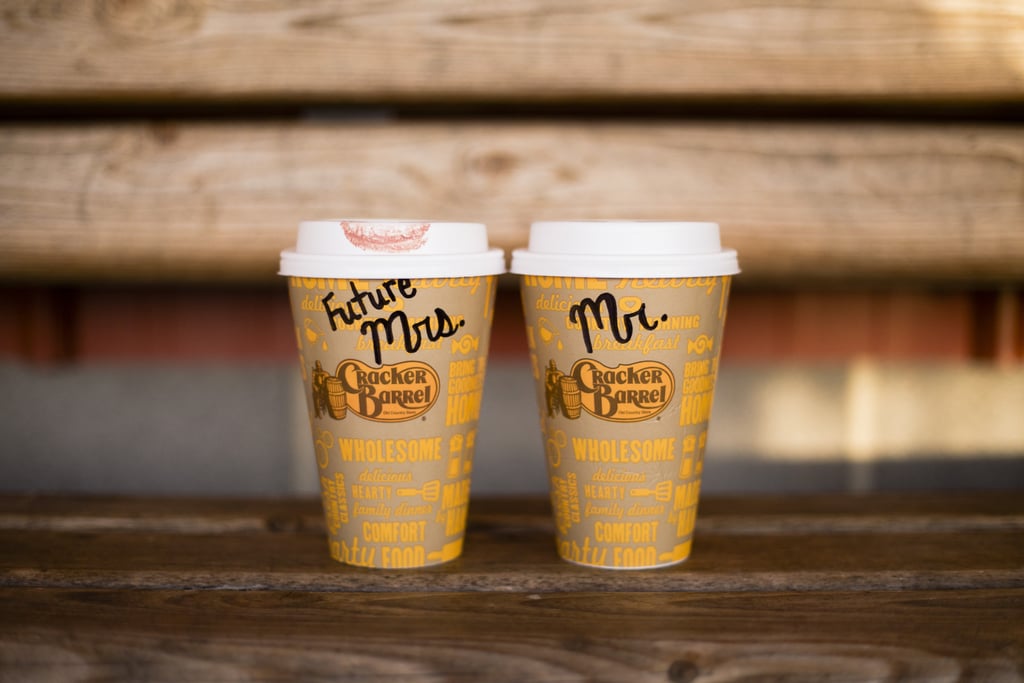 Couple's Engagement and Wedding Photos at Cracker Barrel