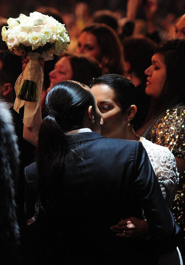 Couples kissed after saying "I do" at the Grammys.