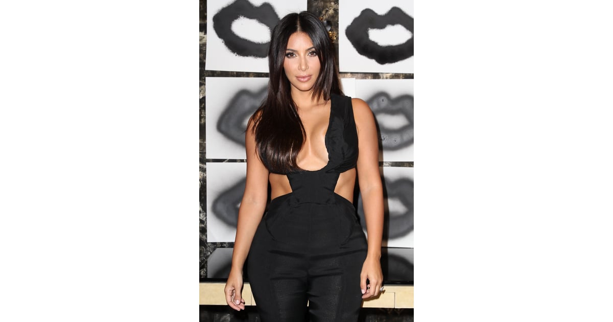 Kim Kardashian In A Revealing Black Jumpsuit Popsugar Celebrity Photo 2