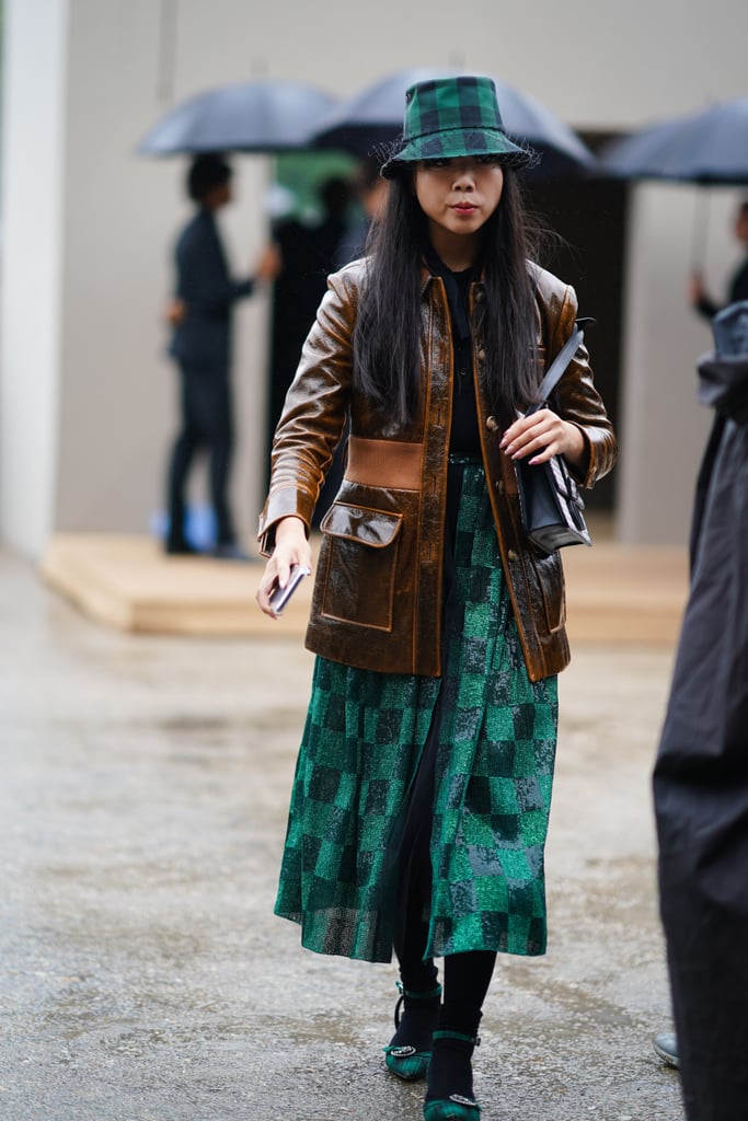 Winter Outfit Idea: A Full Skirt and Leather Jacket | The Best Street ...