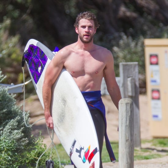 Liam Hemsworth Shirtless While Surfing in Australia