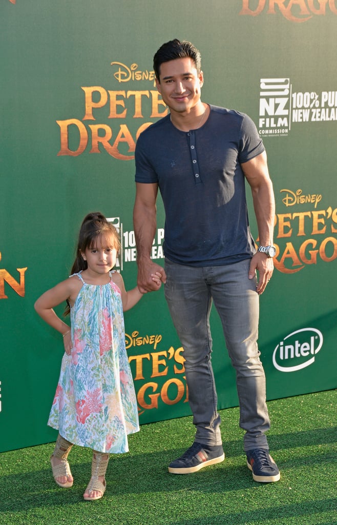 Mario Lopez and Daughter at Pete's Dragon Premiere Pictures
