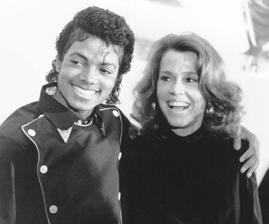 Michael shared a laugh with Jane Fonda in 1983.