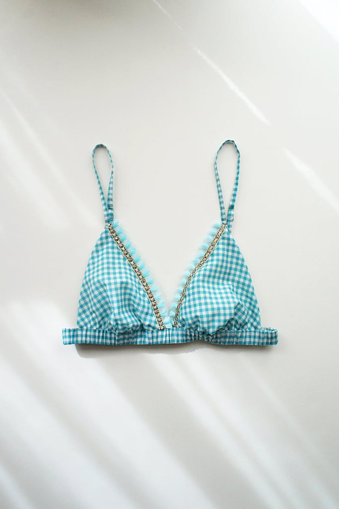 Melina Blue and White Gingham Cotton Lawn Bralette