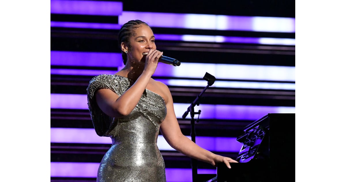 Alicia Keys's Rhinestone Baby Hairs at the 2020 Grammys ...
