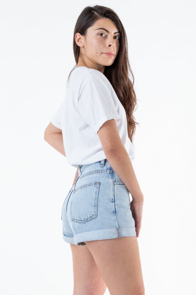 Los Angeles Apparel Denim Loose Cuff Shorts