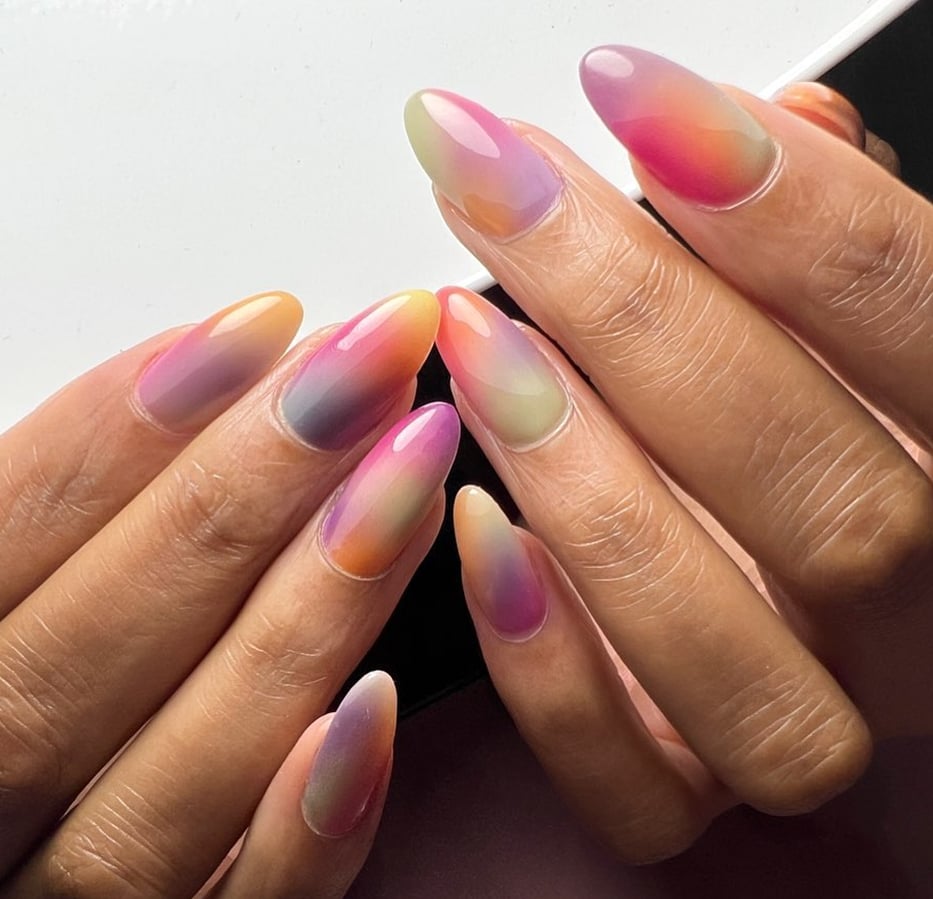 Watercolor Painting Nails Trend For Summer
