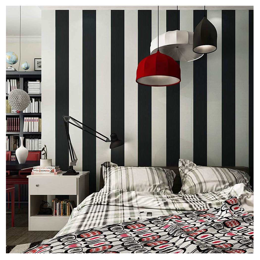 Blooming Wall Modern Fashion Black White Stripes Textured Wallpaper Amazing Wallpaper You Can Buy On Amazon Popsugar Home Photo 15