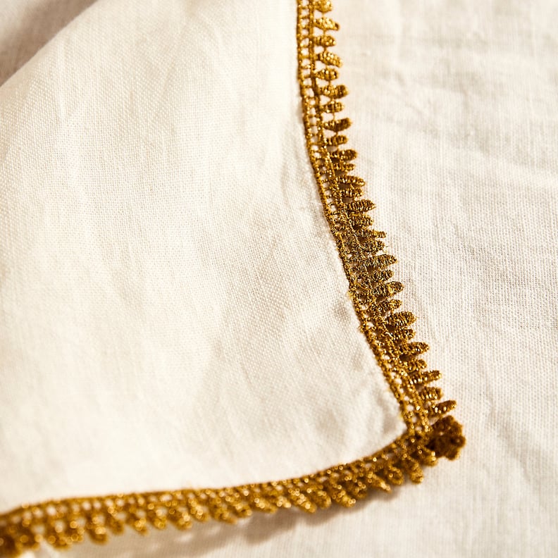 Gilded Fringe Linen Tablecloth