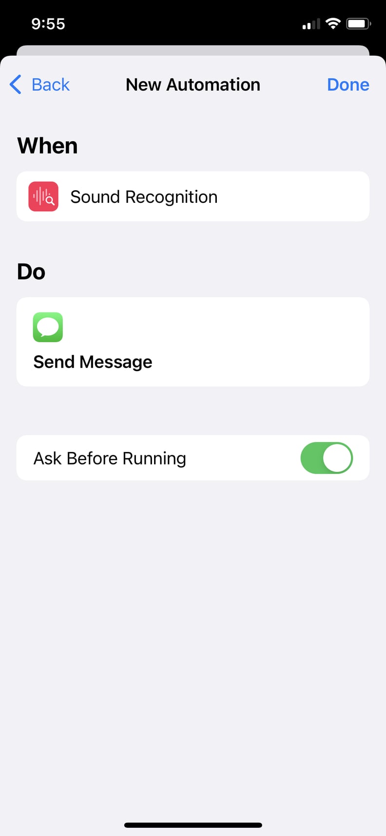 Select "Next" and Make Sure the Message, Call, or Other Command Is Set Up Properly