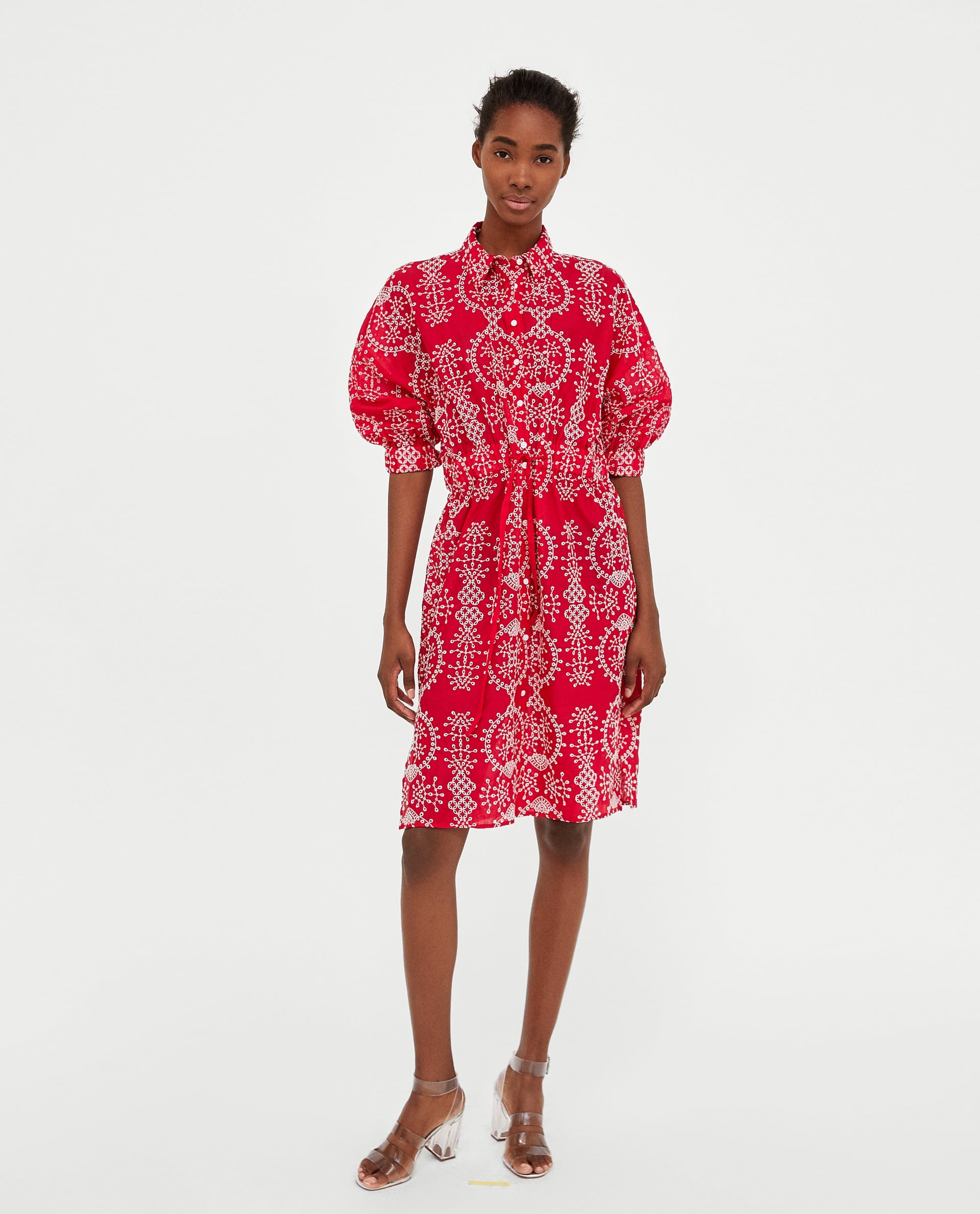 Red dress zara 2018 sales