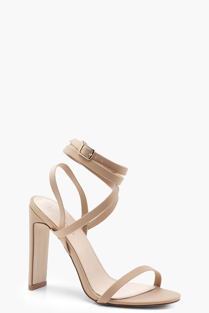 block heel wrap strap heels