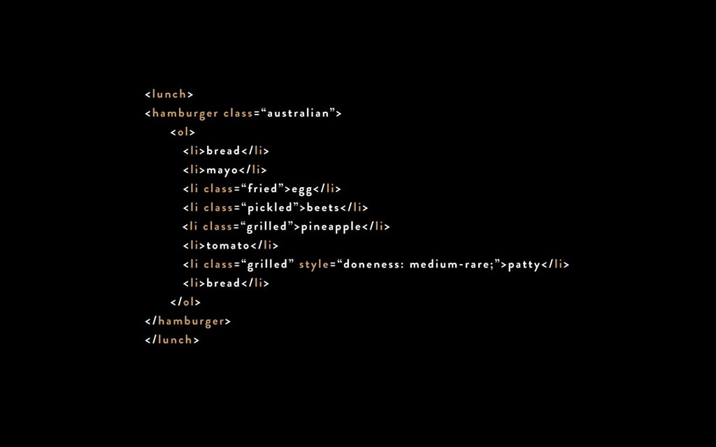 Hamburger Text Markup Language by Don't Fear the Internet