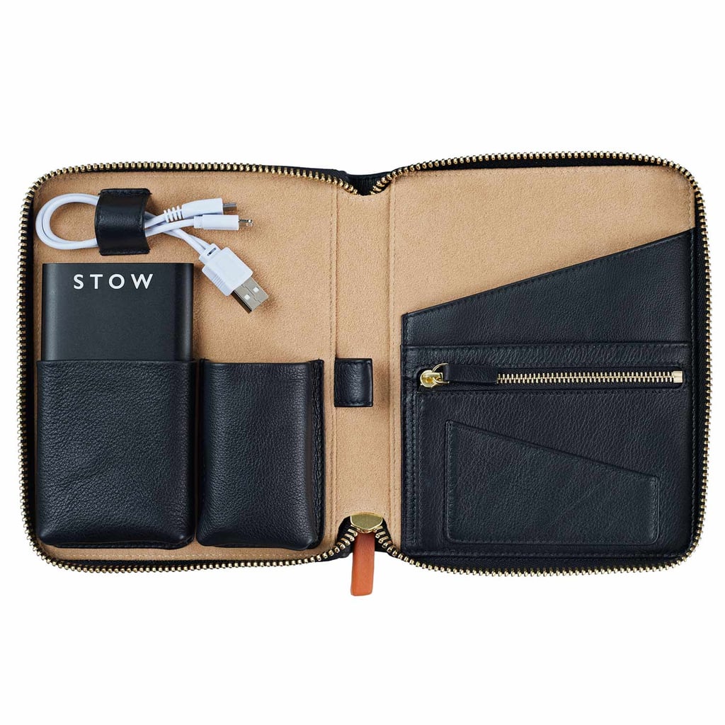 Stow London Mini Leather Tech Case in Jet (410) Meghan Markle Orange