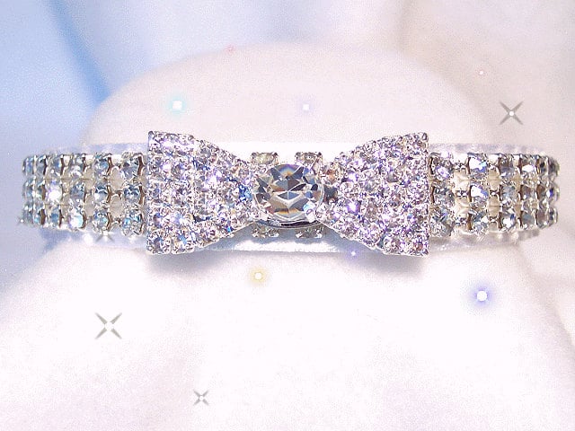 Rhinestone Bow-Tie Collar