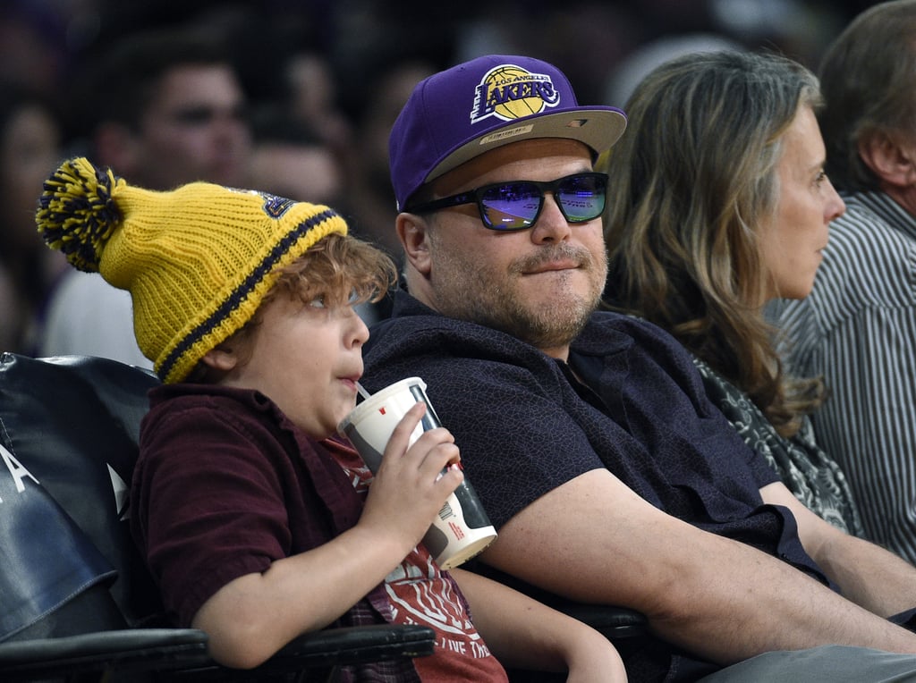 Jack Black and Son at LA Lakers Game March 2017