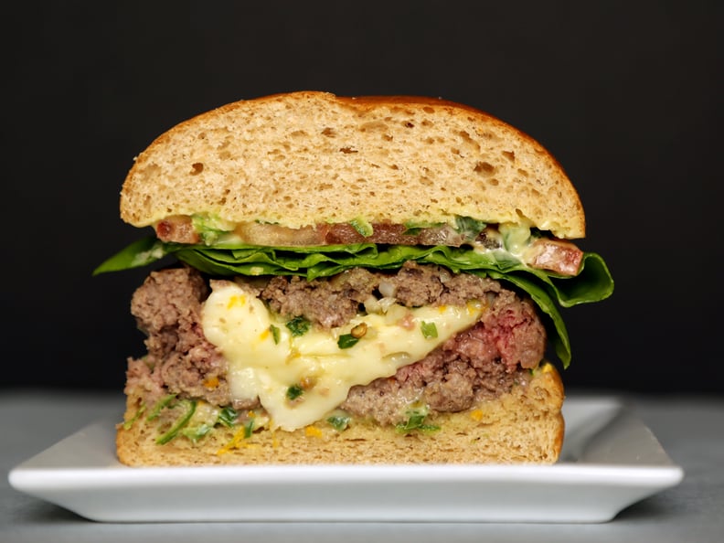 Scallion-and-Brie-Stuffed Burgers